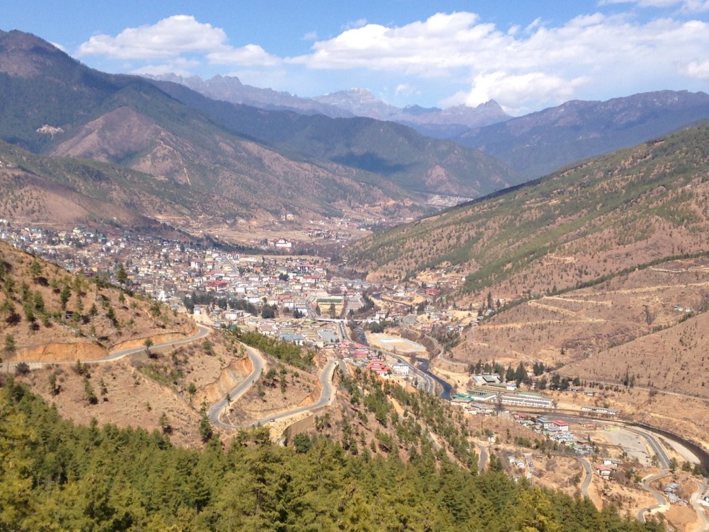 Buddha Dordenma looking down on the capital city of Thimphu. Houses over 100,000 Smaller Buddha statues. 169 ft tall (51.5m) 943 acres of natural part surrounds it on a hill top. 