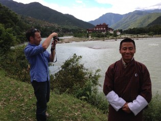 James and Karma. Punaka Dzong set in-between the confluence of the two rivers the Mo chuu and Po Chuu.