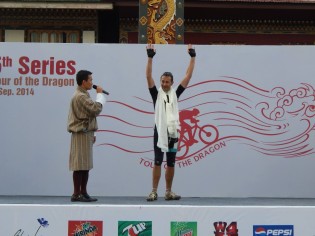 James Griffiths on the finishers podium.